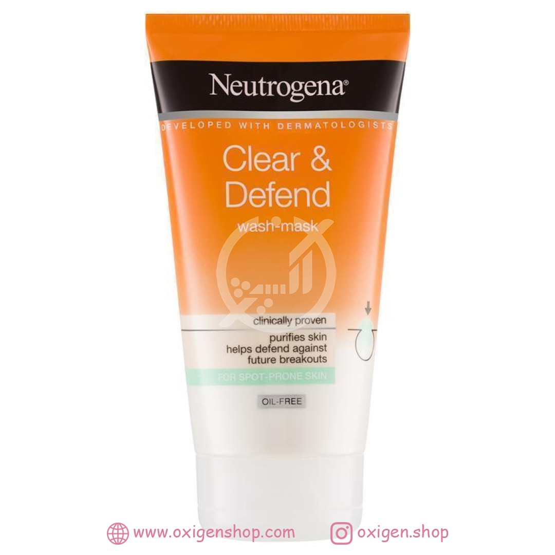 ماسک شست و شوی صورت نوتروژینا مدل Clear & Defend Wash Mask