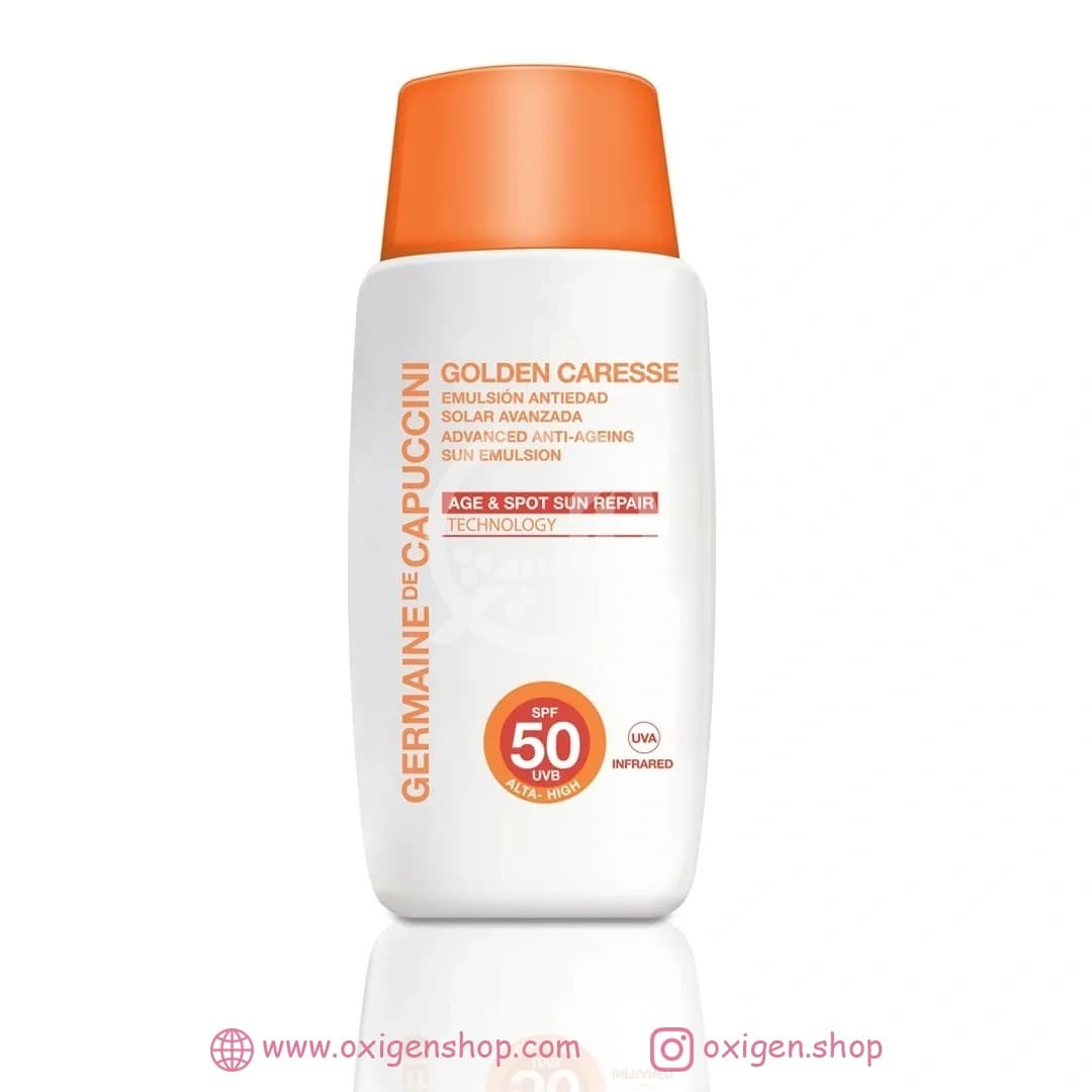 لوسیون ضدآفتاب کاپوچینی مدل Golden Caresse SPF 50 لوسیون ضدآفتاب کاپوچینی مدل Golden Caresse SPF 50